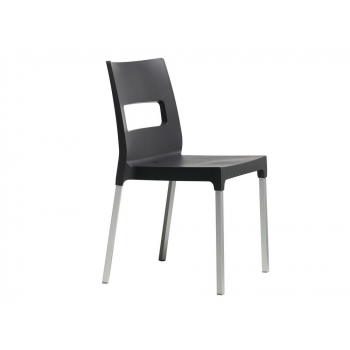Stapelbarer Maxi Diva Stuhl von Scab Design aus anthrazitfarbenem Technopolymer