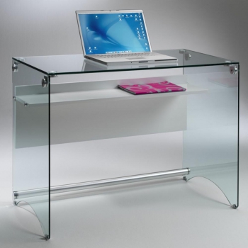 Scriba PC-Schreibtisch von Pezzani aus gehärtetem Glas