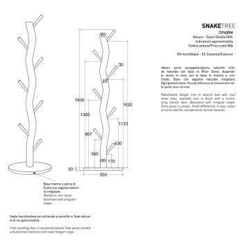 Cipì Snake Tree CP600M Bademantel- / Handtuch- / Kleiderbügelbaum
