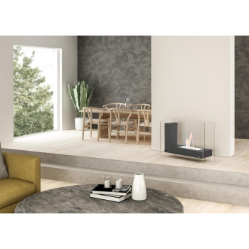 Crossing-Bodenkamin von Stones aus schwarzem Metall