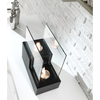 Two Steps Kamin von Stones aus lackiertem Metall und Glas 