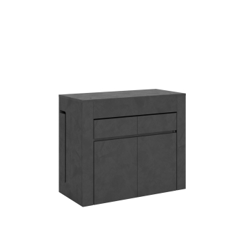 Evolve-Konsole mit unterer und oberer Bank - Ausziehbare Konsole 90x42/302 cm Evolve Innenerweiterungen aus Esche weiß mit unterer und oberer Bank