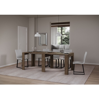 Schmale Konsole - Ausziehbare Konsole 90x25/181 cm Schmal Esche Weiß