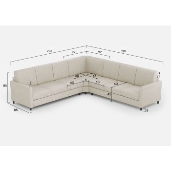 Karay 3-Sitzer-Sofa mit Ecke mit 3-Sitzer-Sofa