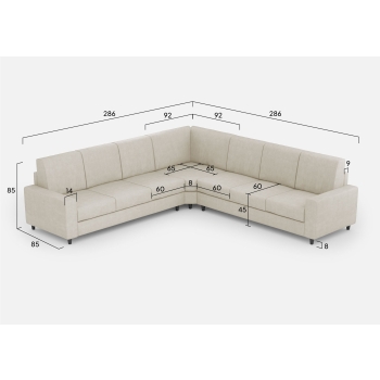 Sakar 3-Sitzer-Sofa mit Ecke mit 3-Sitzer-Sofa von Ityhome