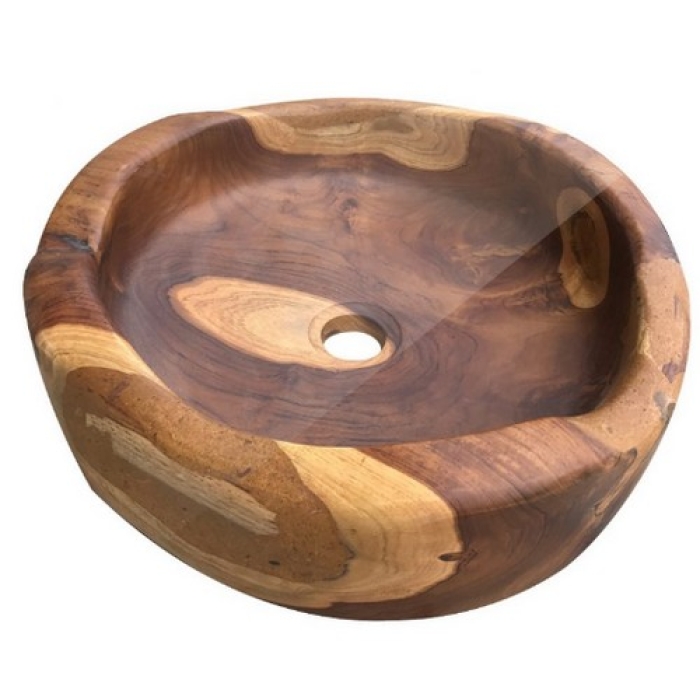 Cipì Bantul Waschbecken in handgefertigtem Holz