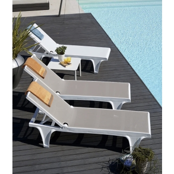 Tahiti-Sonnenliege aus Technopolymer und Scab Design-Stoff