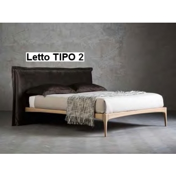 Pegaso-Bett aus doppeltem Altacorte mit gepolstertem Kopfteil