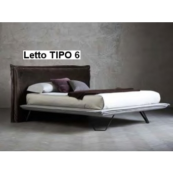 Pegaso-Bett aus doppeltem Altacorte mit gepolstertem Kopfteil