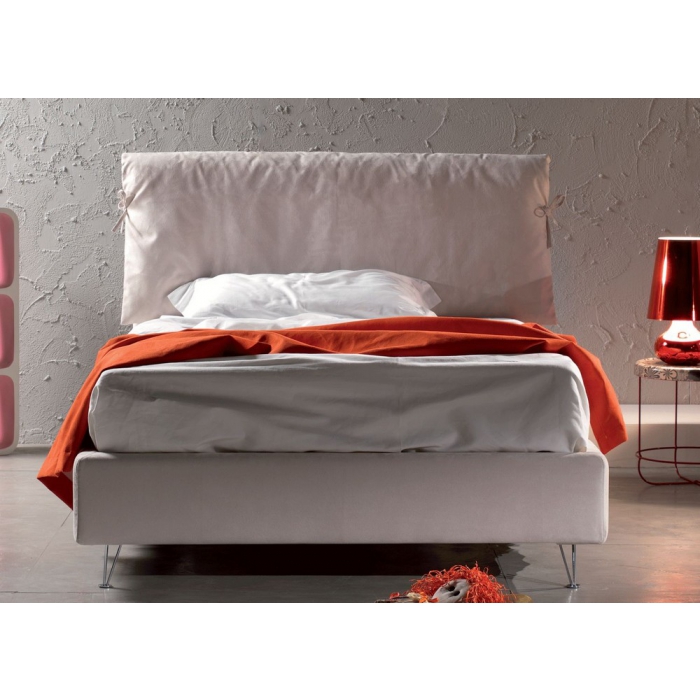Quadratisches Bett und halber Bogen aus Kunstleder oder abnehmbarem Stoff