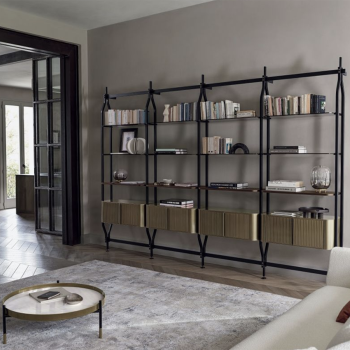 Charlotte Bontempi Wand- oder Deckenbücherregal mit Regalen und Behältern