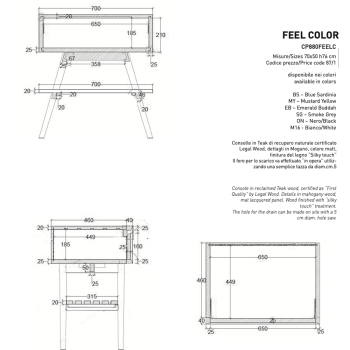 Feel Badezimmerschrank Farbe CP880FEELC Cipì