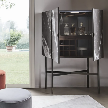 Madison Barschrank von Bontempi aus Holz und Glasregalen