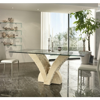 Fester Tisch Papillon (180 x 100 – Transparent) von Stones