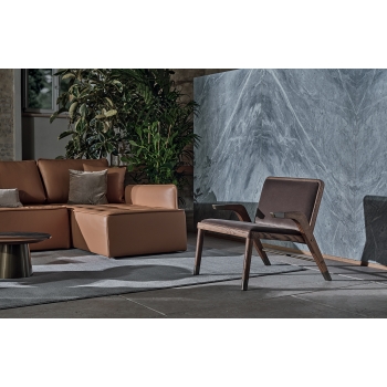 Lady-Sessel von Bontempi aus Massivholz, gepolstert und gepolstert