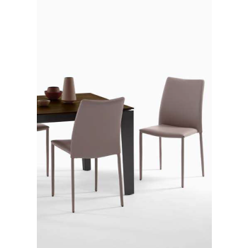 Gepolsterter Stuhl mit Bezug aus Kunstleder oder Amy Lederfaser von Ingenia Bontempi