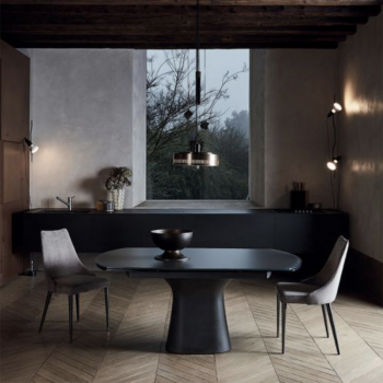 Stuhl und Sessel Clara, gepolstert und gepolstert mit Stahlgestell von Bontempi