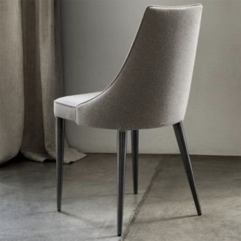 Clara Stuhl und Sessel gepolstert und gepolstert mit Stahlgestell von Bontempi