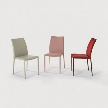 Gepolsterter Stuhl mit Bezug aus Kunstleder oder Amy Lederfaser von Ingenia Bontempi