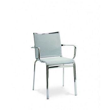 Stapelbarer Stuhl von Bontempi mit texplast Sitz und Stahlstruktur