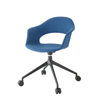 Lady B Pop Stuhl mit Rollen, aus Polypropylen oder gepolstert, von Scab Design