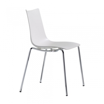 Zebra-Stuhl aus Technopolymer mit verchromtem Gestell von Scab Design