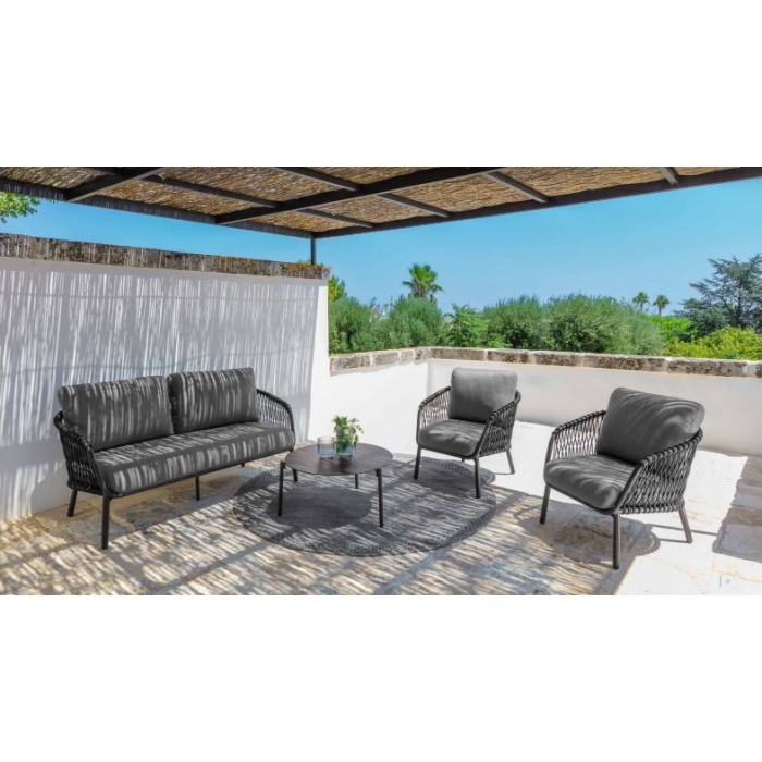 Abel-Set mit Sofa, zwei Sesseln und Couchtisch