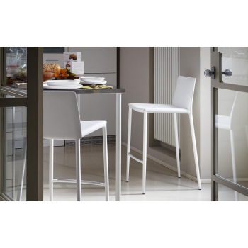 Boheme Hocker von Calligaris mit regeneriertem Leder gepolstert