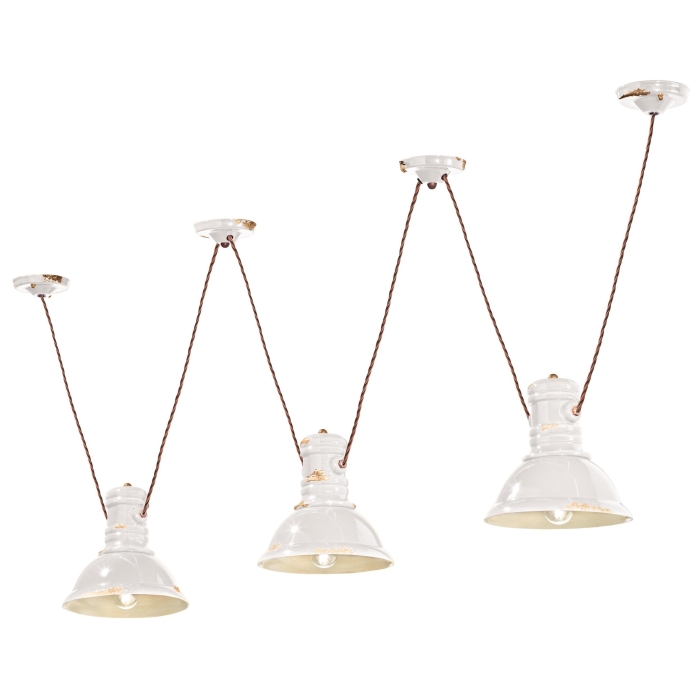 AUFHÄNGUNG 3 LICHTER RETRO' INDUSTRIAL C1692