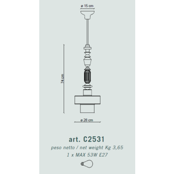 AUFHÄNGUNG H.74 DECO' LARIAT C2531