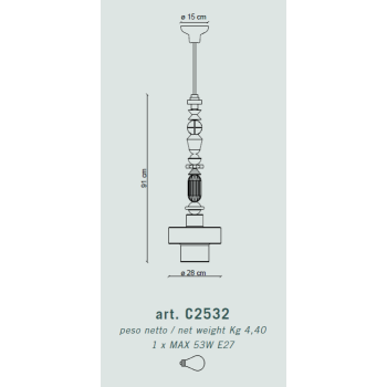AUFHÄNGUNG H.91 DECO' LARIAT C2532