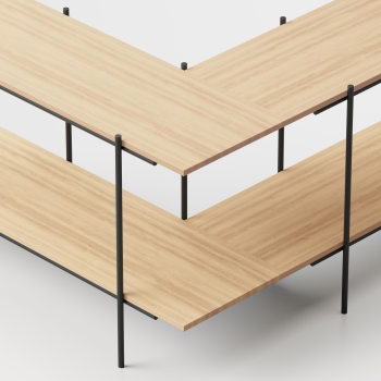 Biplano Couchtisch von Pezzani mit Metallrahmen und Laminatplatte