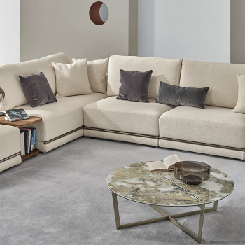 Cross Couchtisch von Bontempi aus Stahl und Glas oder SuperCeramica