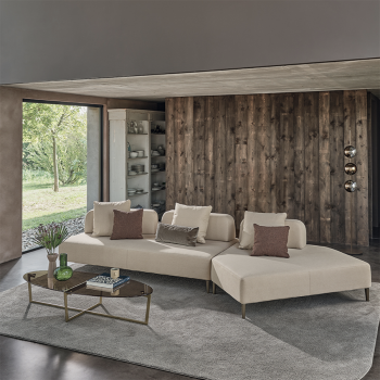 Cross Couchtisch von Bontempi aus Stahl und Glas oder SuperCeramica