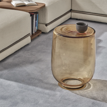 H2O Couchtisch von Bontempi aus mundgeblasenem Glas mit Stahlsockel