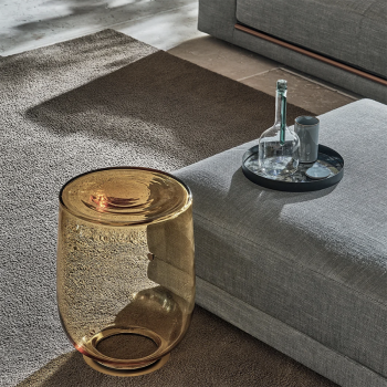 H2O Couchtisch von Bontempi aus mundgeblasenem Glas mit Stahlsockel