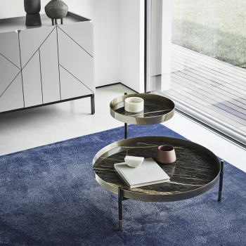 Planet Couchtisch von Bontempi aus Stahl und Kristall oder Supermarble