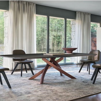 Artistico feststehender und ausziehbarer Tisch von Bontempi 