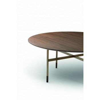 Bontempi Glamour Round Table mit Holz-, Kristall- oder Marmorplatte