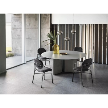 Fester runder Magnum-Tisch von Bontempi mit Betonsockel