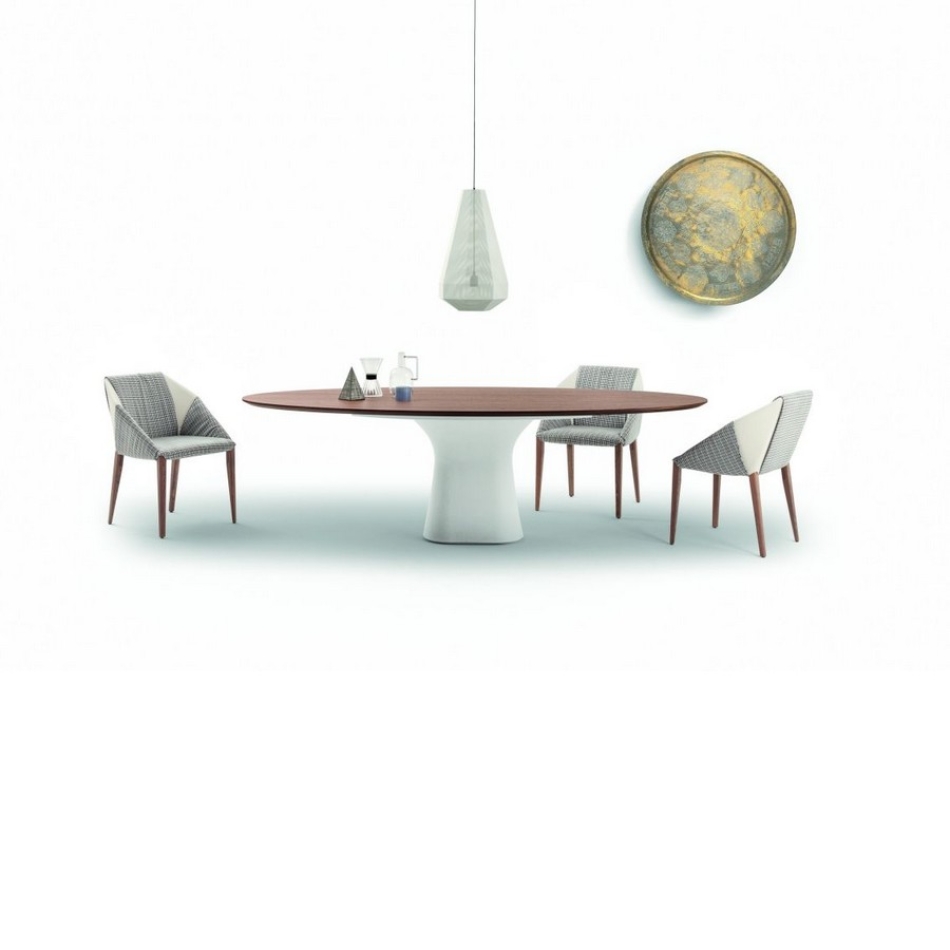 Bontempi Podium elliptischer Tisch mit Betonsockel
