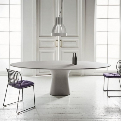 Bontempi Podium elliptischer Tisch mit Betonsockel