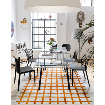 Zeffiro CB4798-R Tisch von Connubia mit Glasplatte und Metallbeinen