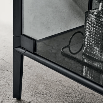 Audrey Vitrine von Bontempi aus Aluminium und Kristall