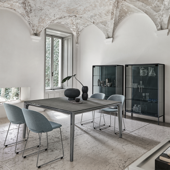 Audrey Vitrine von Bontempi aus Aluminium und Kristall