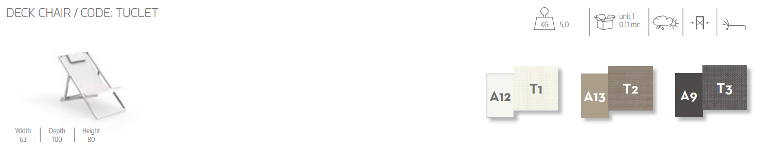 Sedia a sdraio di Talenti della linea Touch per uso esterno moderna Sedia a sdraio di Talenti della linea Touch per uso esterno moderna