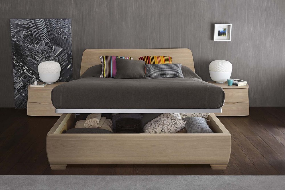 Letto Contenitore In Legno Matrimoniale