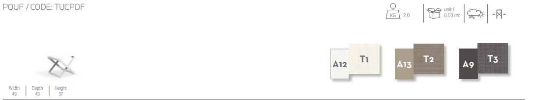 Pouff di Talenti della linea Touch per uso esterno elegante e moderno