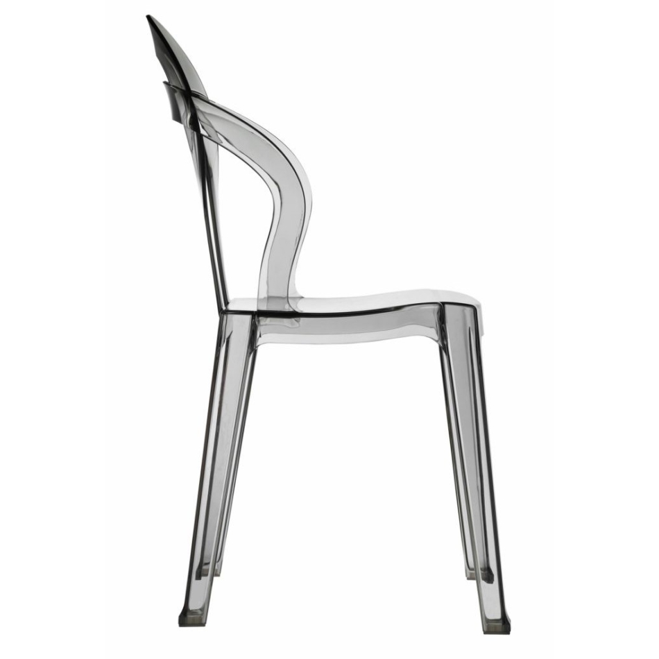 Sedia Titì di Scab Design impilabile trasparente fumè