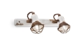 Applique 2 luci con gabbia Retrò Loft C1676/1 di Ferroluce